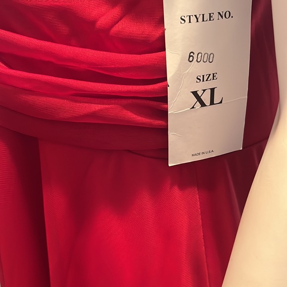 NWT Cocktail Chiffon Dress Red with stones/Bolero Jacket Overhead - Picture 8 of 8